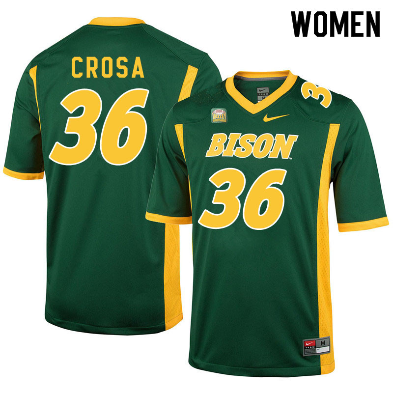 Women #36 Griffin Crosa North Dakota State Bison College Football Jerseys Sale-Green